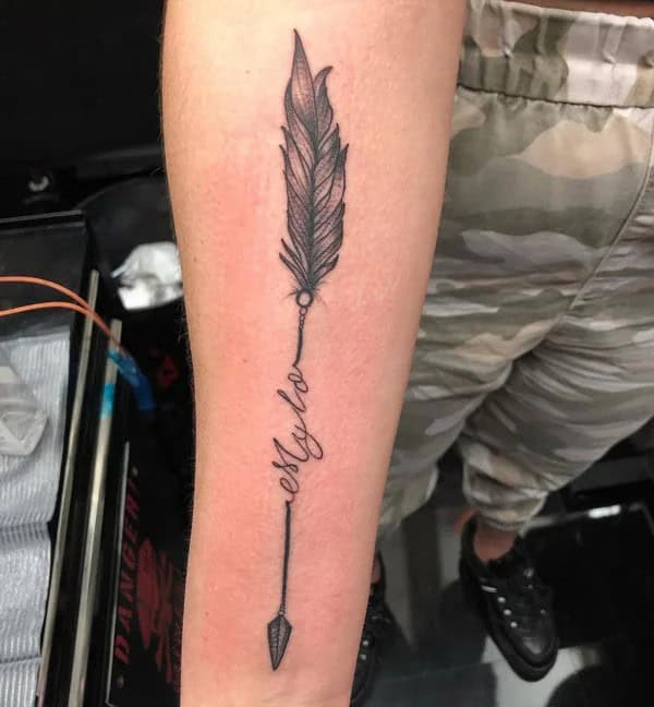 Arrow Name Tattoo