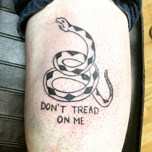 “Don’t Tread On Me” Back Tattoo