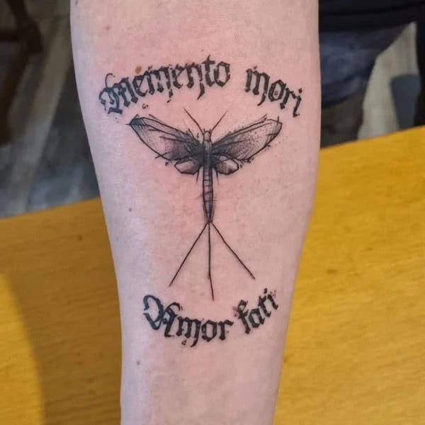 Memento Mori Dragonfly Tattoo