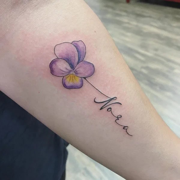 February Birth Flower Name Tattoo