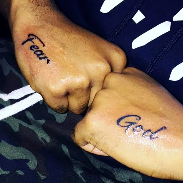 Fear God Tattoo on Hand