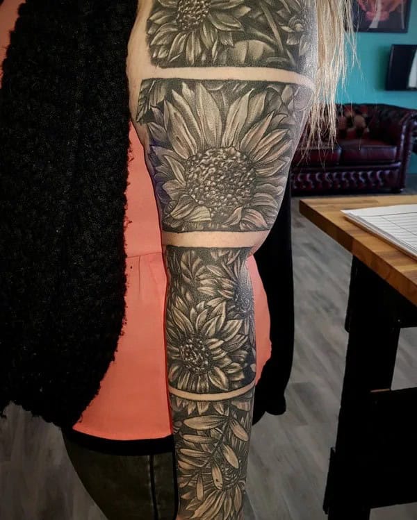 Sunflower Sleeve Tattoo