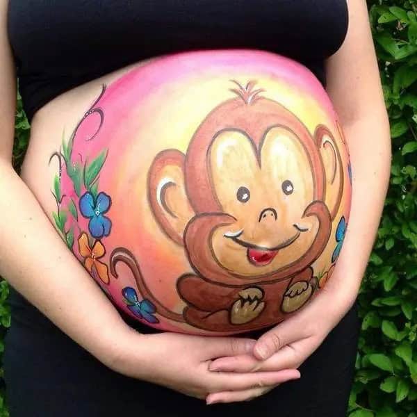 Monkey Belly Button Tattoo