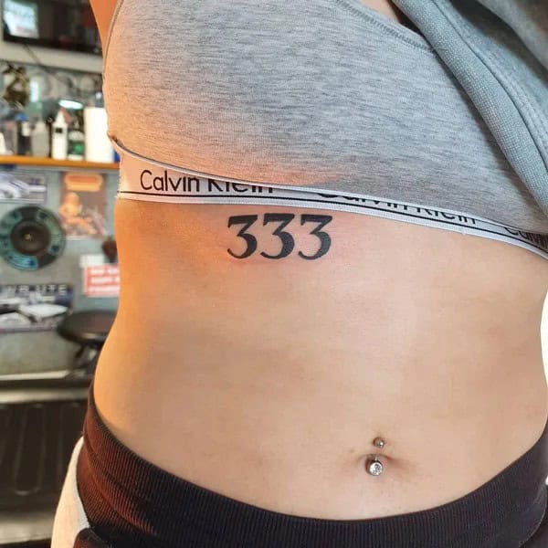 333 Behind The Neck Tattoo