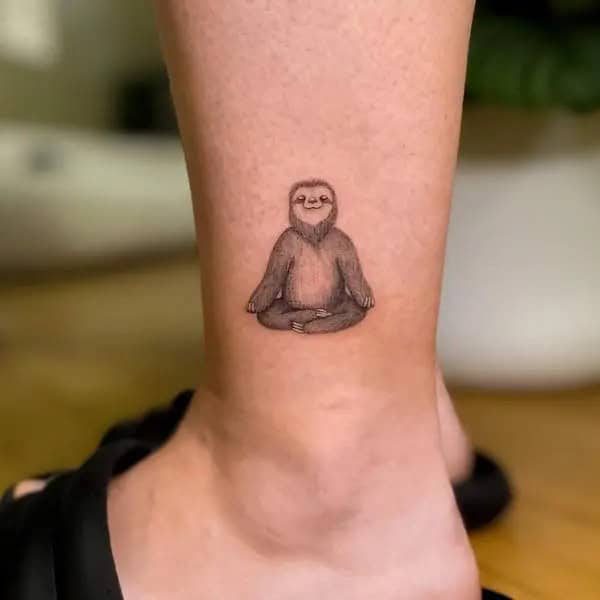 Sloth Ankle Tattoo