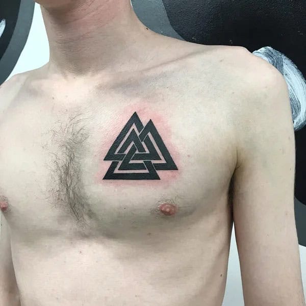 Valknut Chest Tattoo