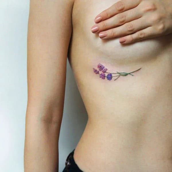 Lavender Underboob Tattoo