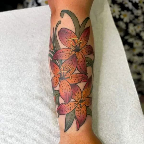 Tiger Lily Forearm Tattoo