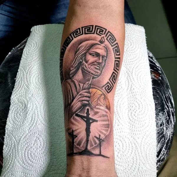 San Judas Flag Tattoo