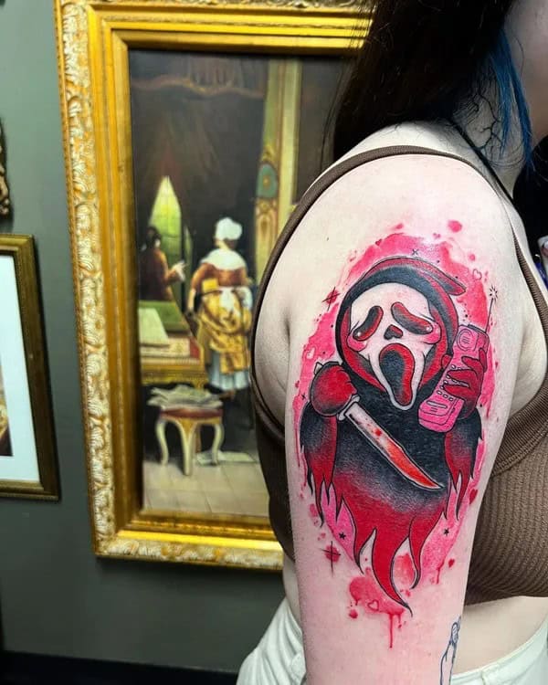 Ghostface Tattoo On Arm