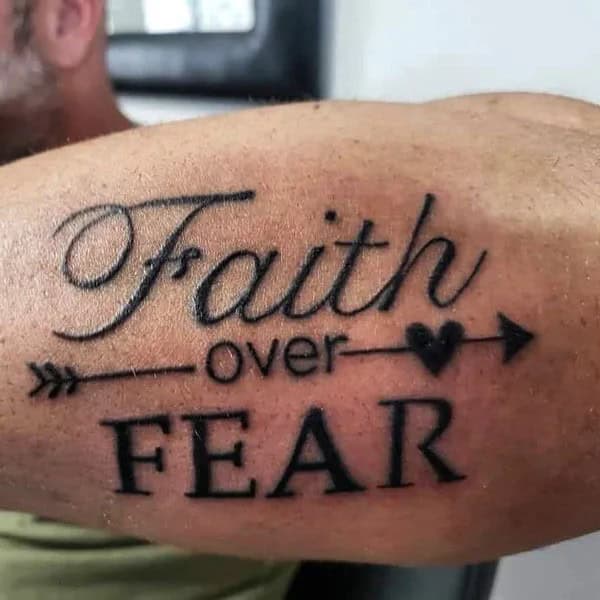 “Faith Over Fear” Arrow Tattoo