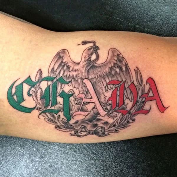 Mexican Eagle Chest Tattoo