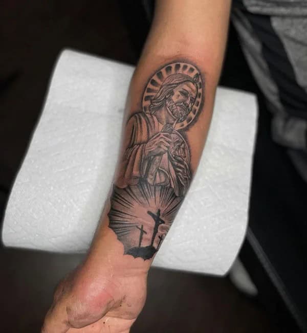 San Judas Flag Tattoo