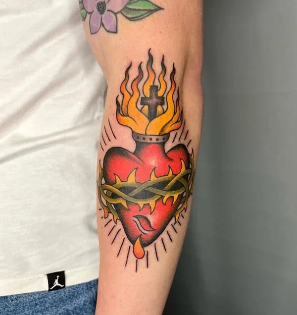 Traditional Sacred Heart Tattoo