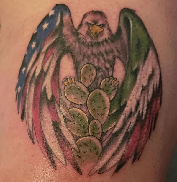 Mexican Eagle Chest Tattoo