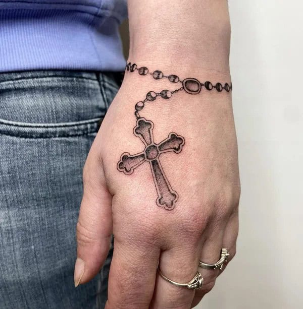 Rosary Tattoo On Wrist