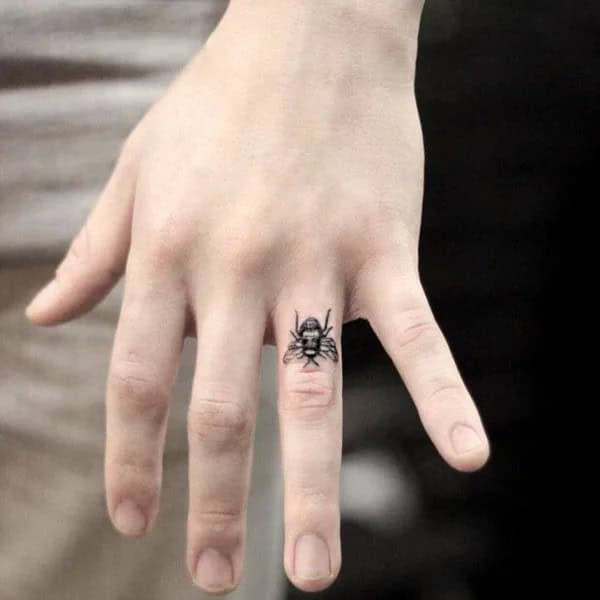 Finger Bee Tattoo