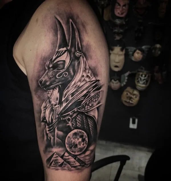 Anubis Pyramid Tattoo