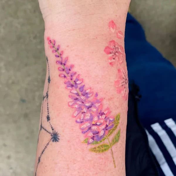 Wisteria Thigh Tattoo