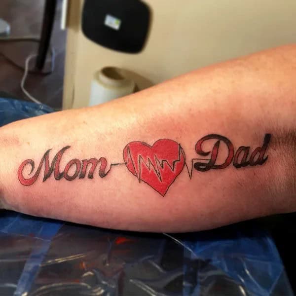 Mom and Dad Flower Tattoo