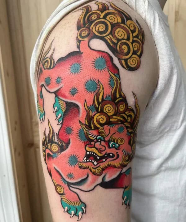 Traditional Foo Dog Tattoo