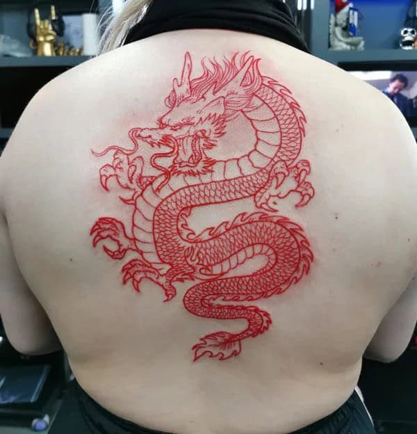 Red Chinese Dragon Tattoo