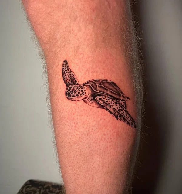 Simple Sea Turtle Tattoo