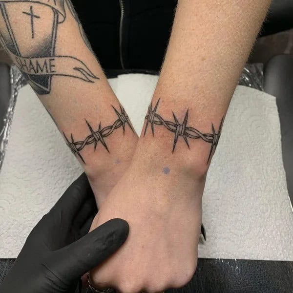 Barbed Wire Wrist Tattoo