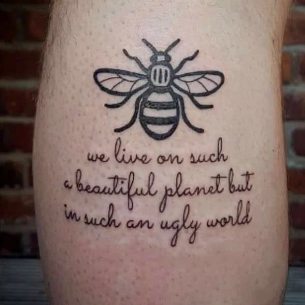 Bee Quote Tattoo