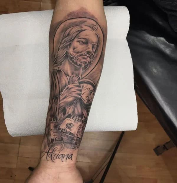 San Judas Flag Tattoo