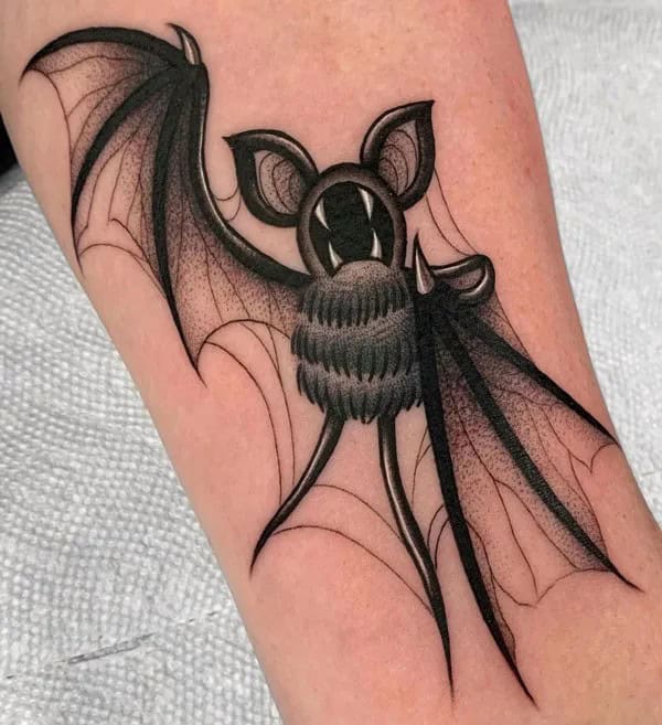 Bat Tattoo On Hand