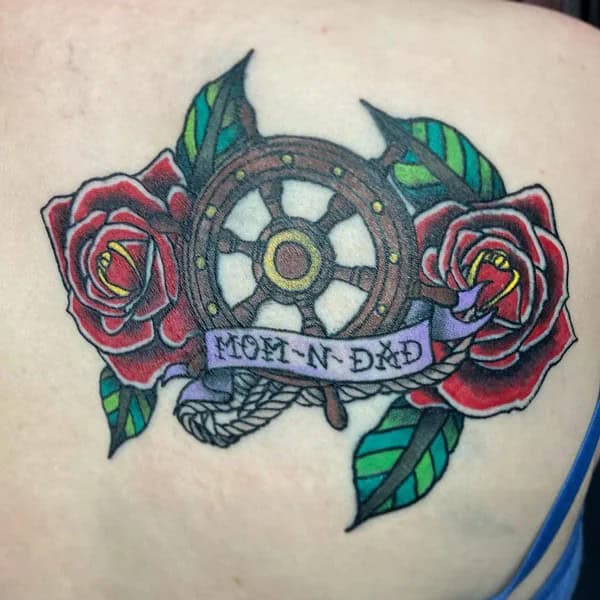 Mom and Dad Flower Tattoo