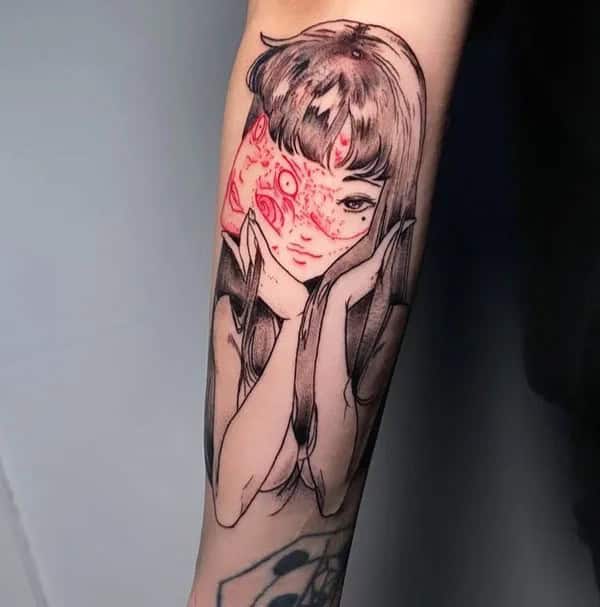 Geometric Junji Ito Tattoo