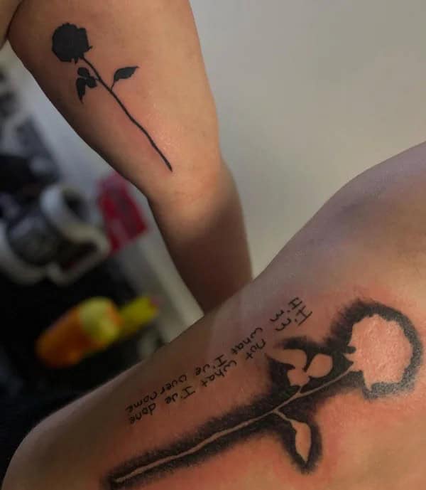 Mother Son Blackwork Tattoo