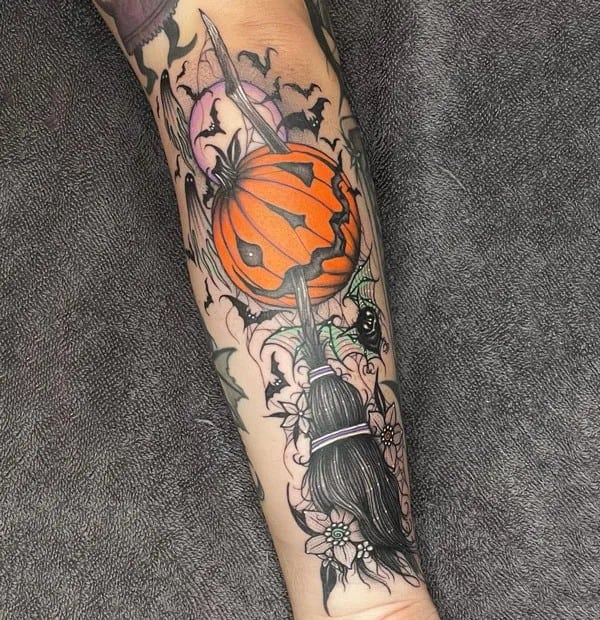 Halloween Witch Tattoo