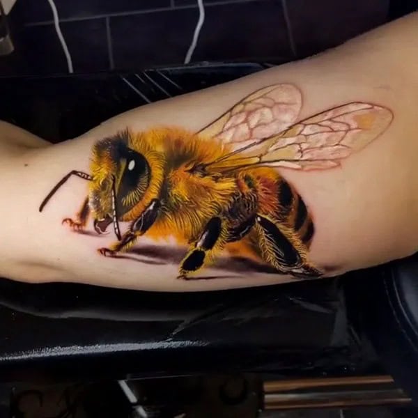 Realistic Bee Tattoo