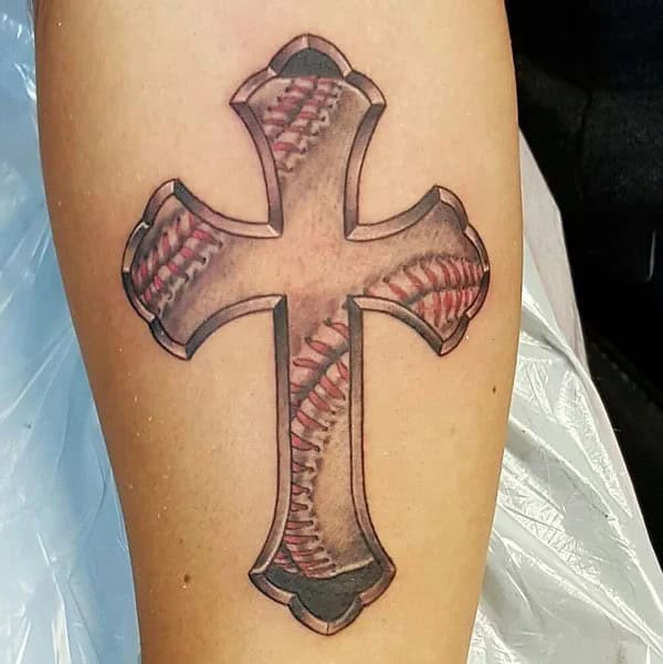 Baseball Cross Tattoo