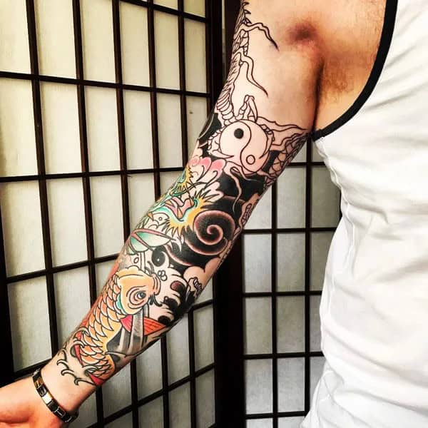 Yin Yang Sleeve Tattoo