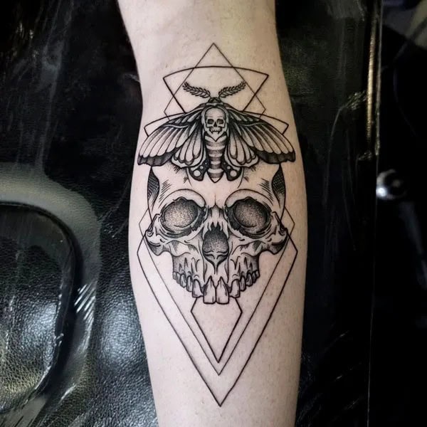 Death Moth Skull Tattoo