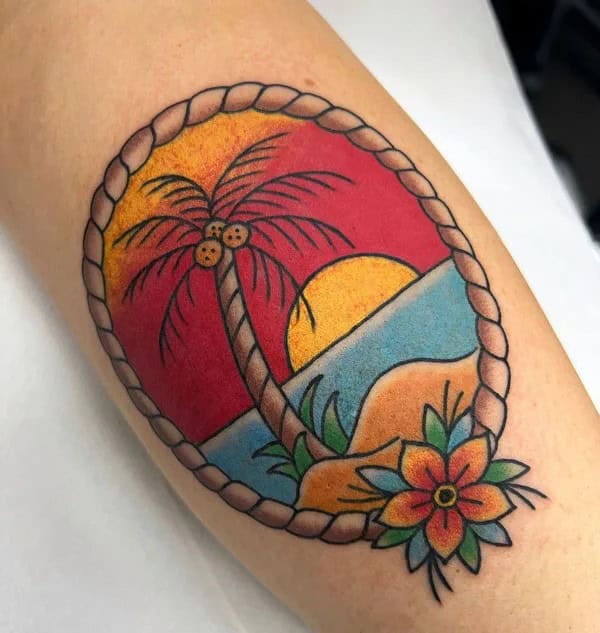 Traditional Palm Tree Tattoo