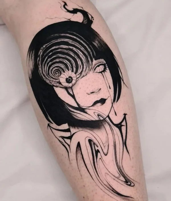 Geometric Junji Ito Tattoo