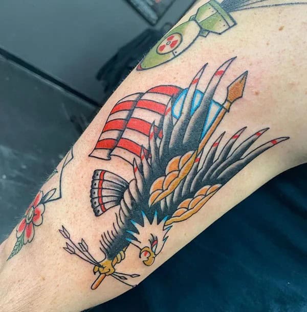 Traditional American Flag Tattoo