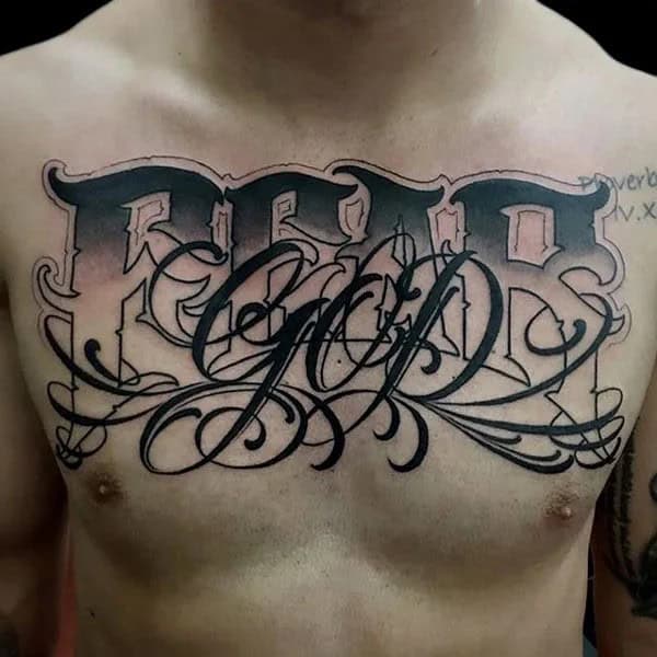 Fear God Tattoo on Chest