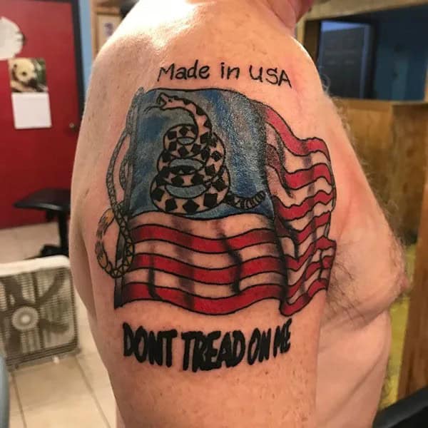 “Don’t Tread On Me” Back Tattoo