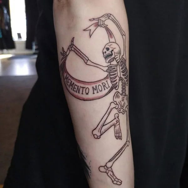 Memento Mori Skeleton Tattoo