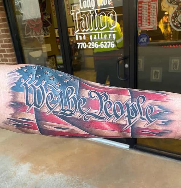 We The People Flag Tattoo