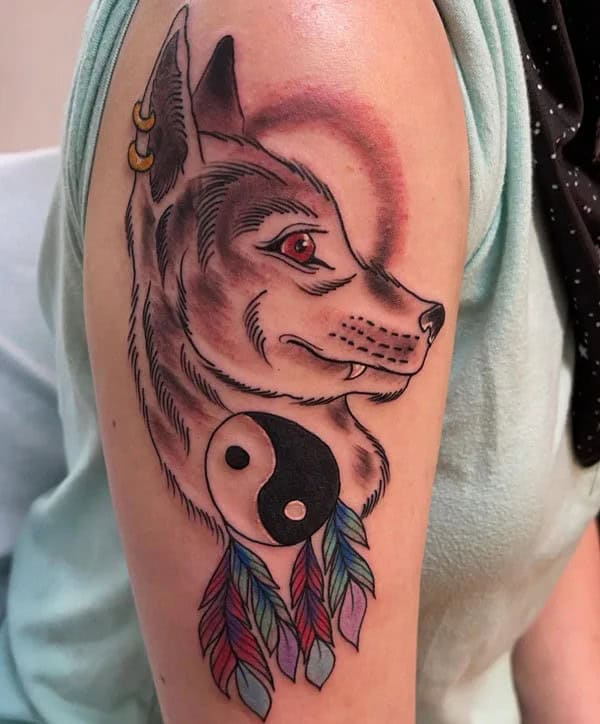 Wolf Yin Yang Tattoo