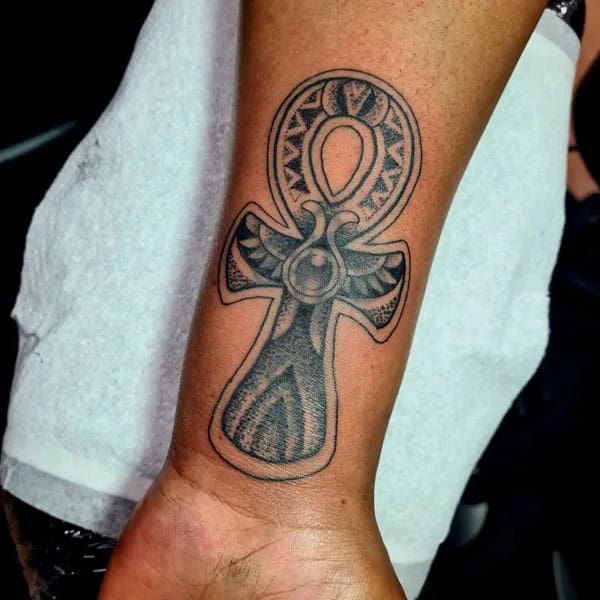 Black Power Ankh Tattoo