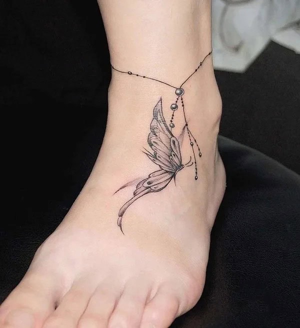 Butterfly Ankle Bracelet Tattoo