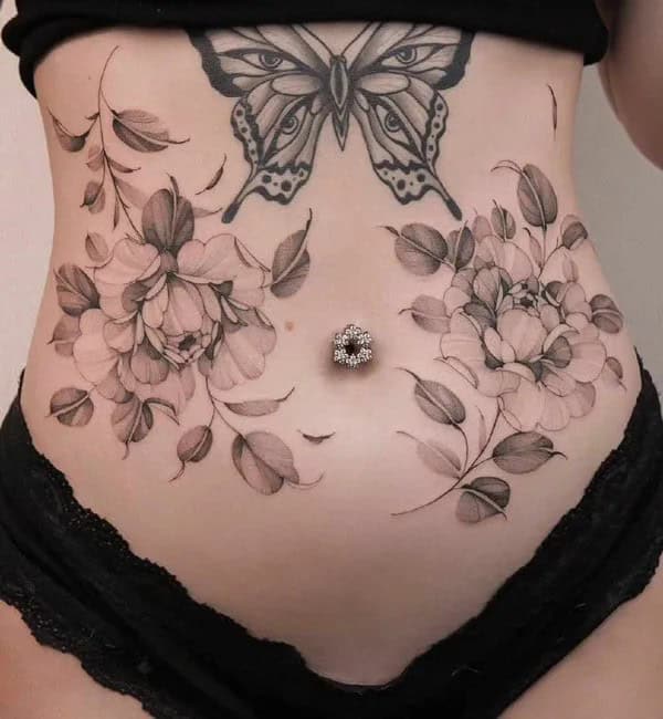 Flower Stomach Tattoo